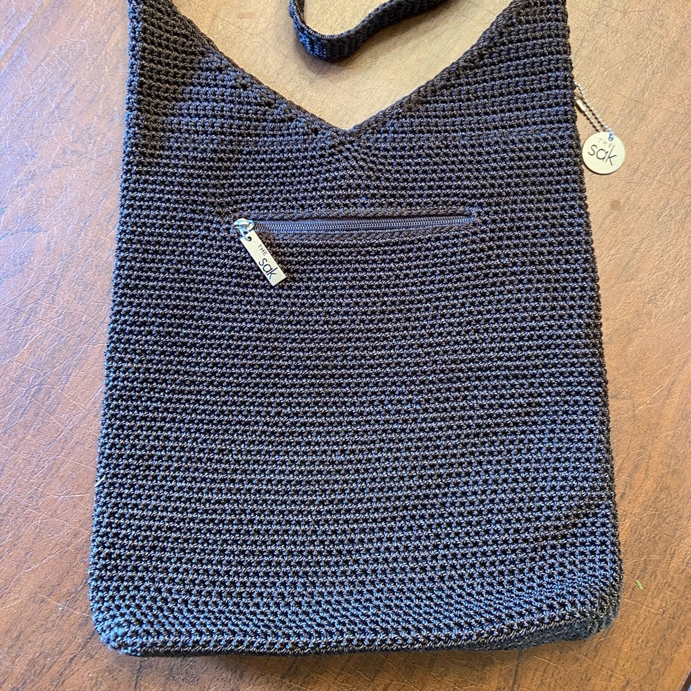 THE SAK Brown Crochet Shoulder Bag